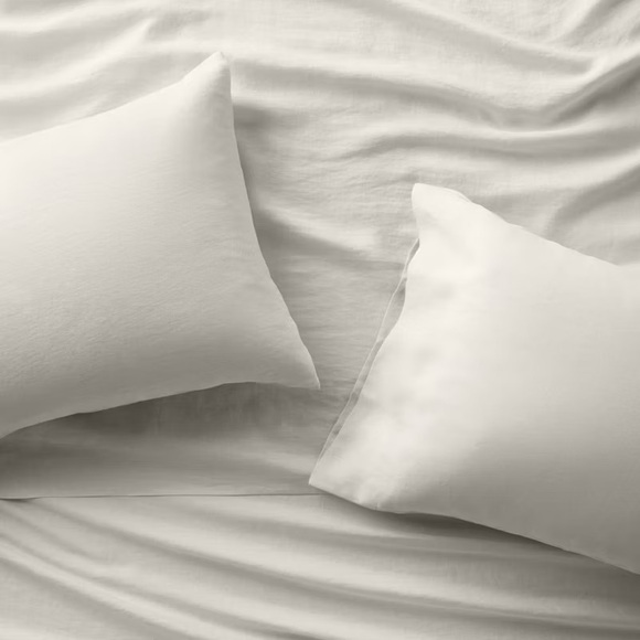 ❤️🔥FLASH SALE❤️🔥 CASALUNA 100% Washed Hemp Solid Sheet Set full Natural NWT - Picture 4 of 6